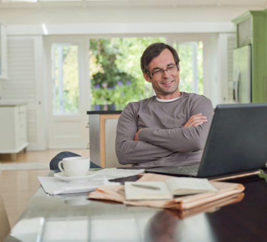 Man looking at laptop