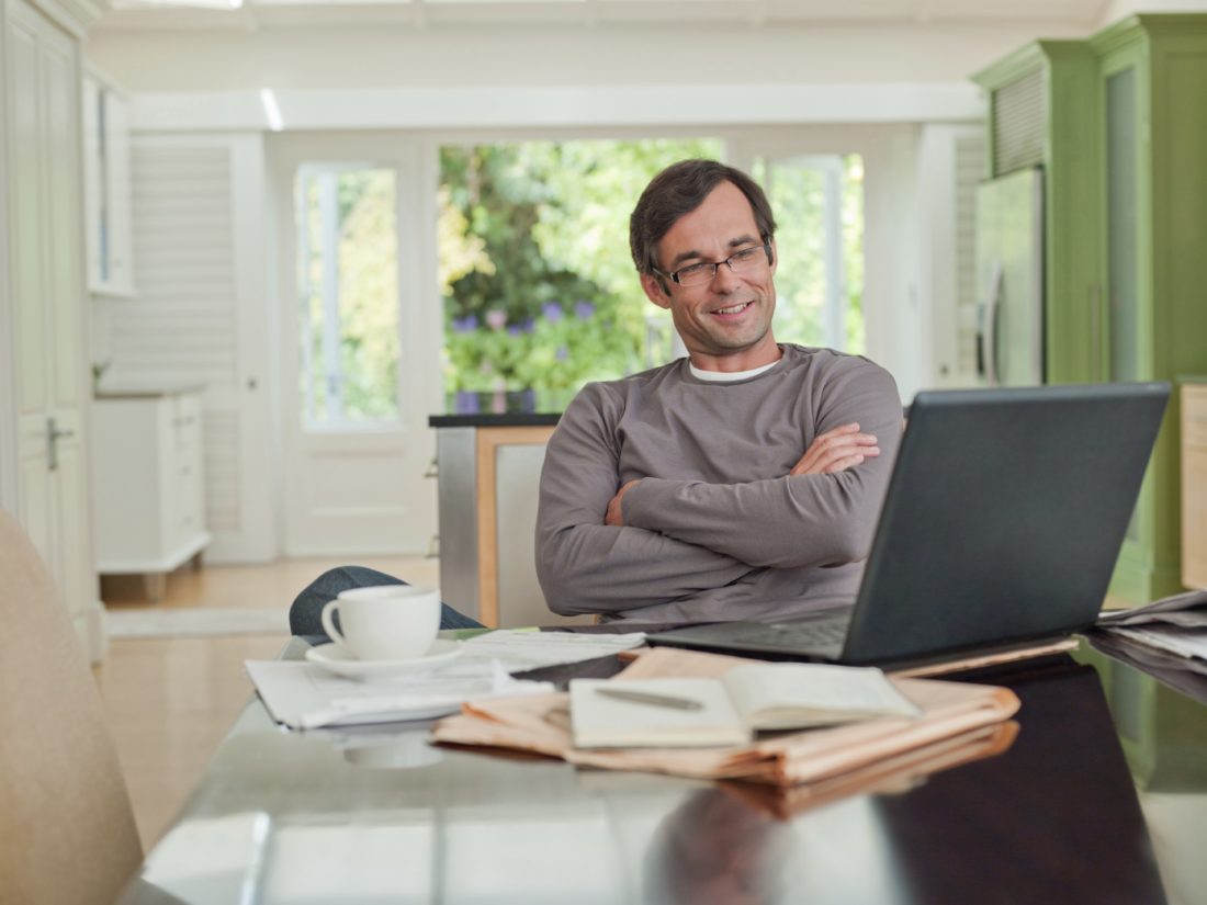 Man looking at laptop